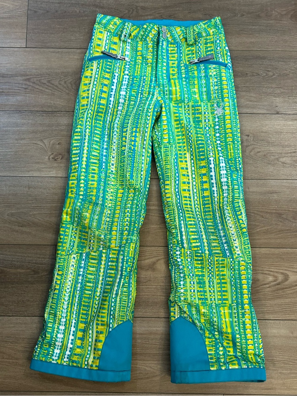 Spyder Girls Ski Snow Pants Size 14 Thinsulate Grow Hem Bright Print